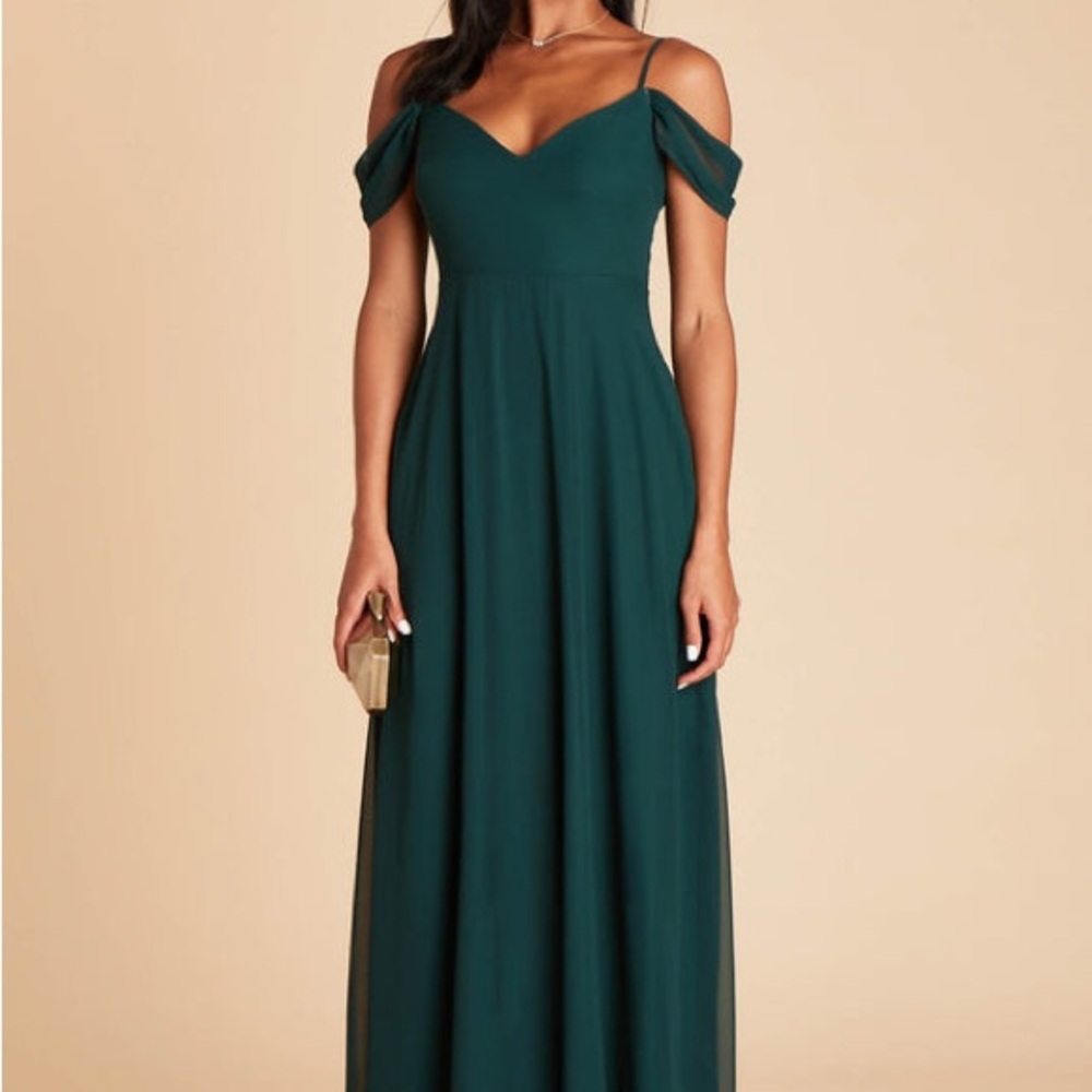 Devin Convertible Dress- Chiffon Emerald sz medium